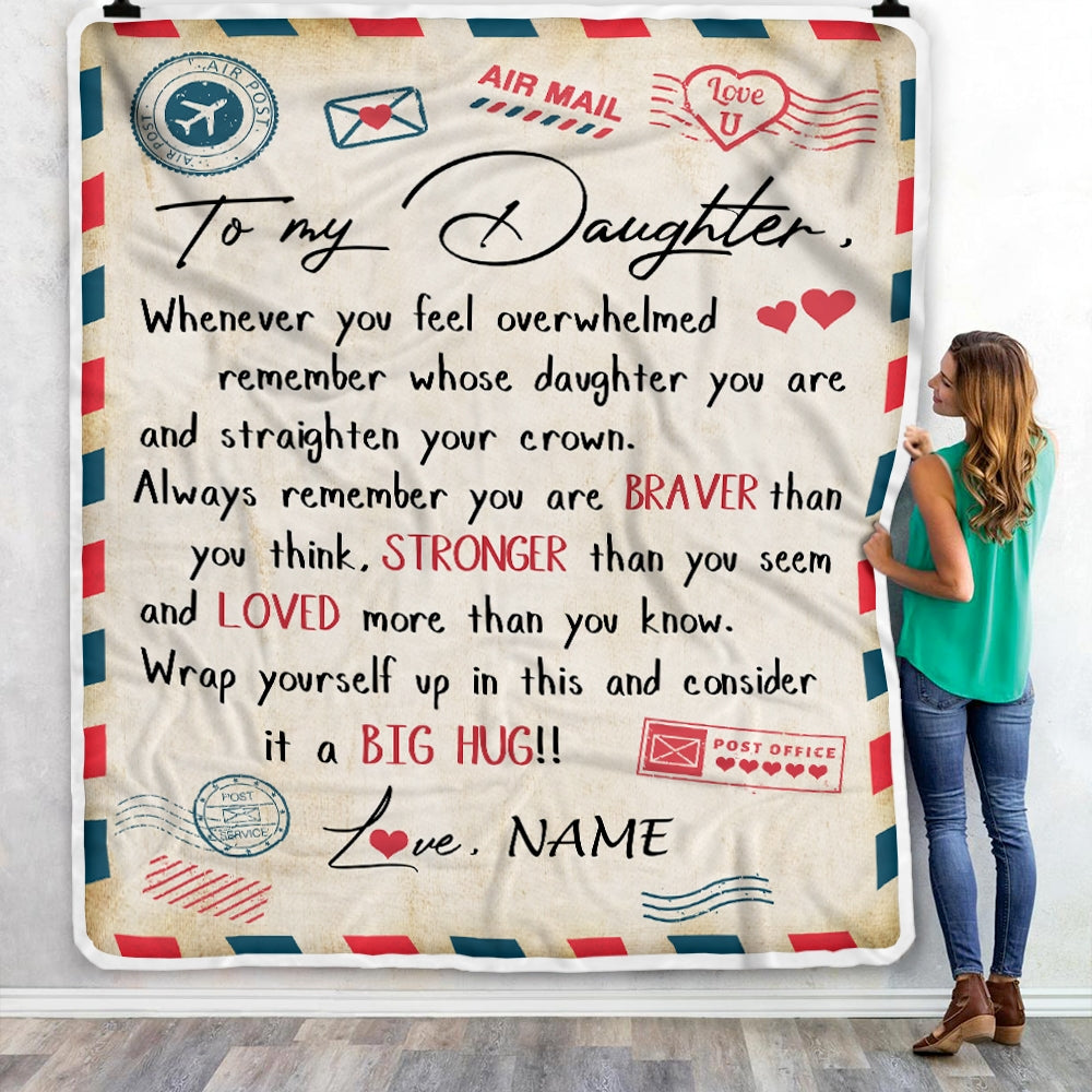 Personalized To My Daughter Blanket from Mom And Dad Mail Letter Daughter Birthday Graduation Christmas Customized Fleece Blanket | siriusteestore