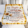 Personalized To My Daughter Blanket from Mom Dad Sunflower Once Upon A Time There Was A Little Girl Birthday Christmas Customized Fleece Blanket | siriusteestore