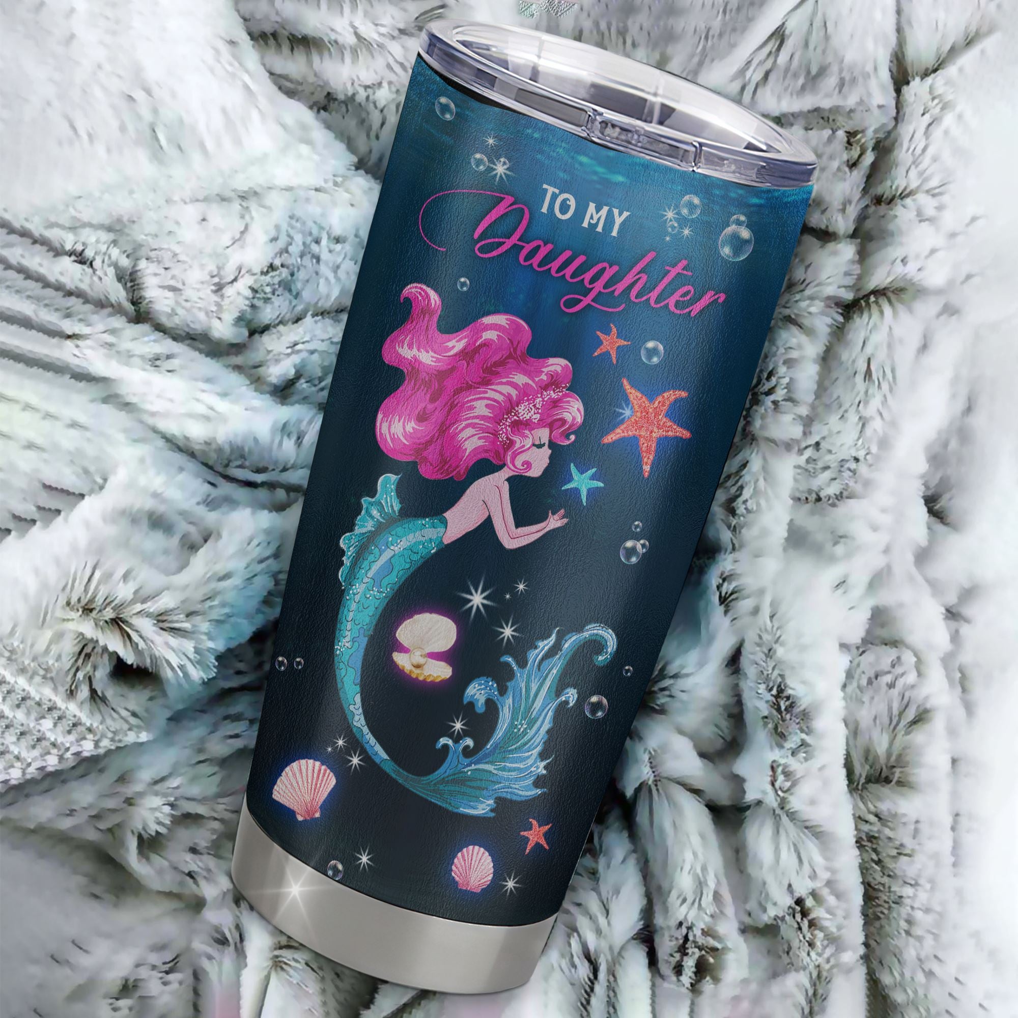 Personalized To My Daughter From Mom Dad Mother Stainless Steel Tumbler Cup Never Forget I Love You Mermaid Daughter Birthday Graduation Christmas Travel Mug | siriusteestore