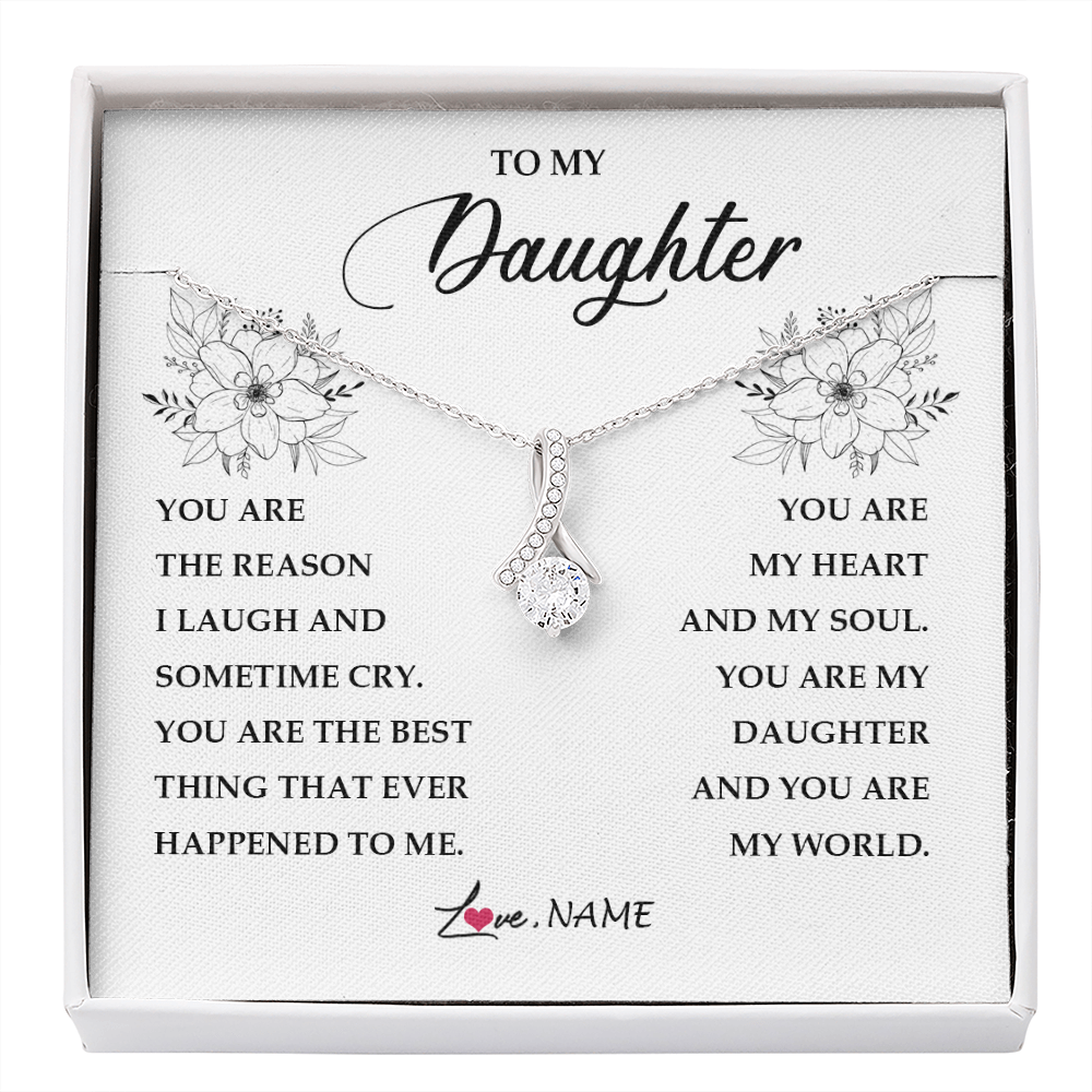 Alluring Beauty Necklace | Personalized To My Daughter From Mom Dad You Are My Heart My And My Sould Daughter Jewelry Birthday Graduation Christmas Customized Gift Box Message Card | siriusteestore