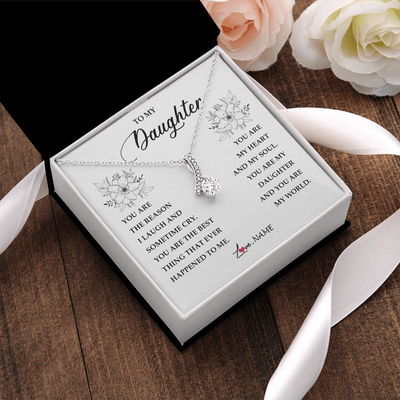 Alluring Beauty Necklace | Personalized To My Daughter From Mom Dad You Are My Heart My And My Sould Daughter Jewelry Birthday Graduation Christmas Customized Gift Box Message Card | siriusteestore