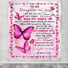 Personalized To My Daughter In Law Blanket From Mother In Law Butterfly Daughter In Law In My Heart Birthday Christmas Customized Fleece Throw Blanket | siriusteestore