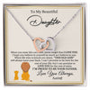 Interlocking Hearts Necklace | Personalized To My Daughter Necklace From Dad Father I'M Proud To Be Your Father Lion Daughter Birthday Graduation Christmas Customized Gift Box Message Card | siriusteestore