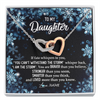 Interlocking Hearts Necklace | Personalized To My Daughter Necklace From Mom Dad Mother Whisper Back I Am The Storm Daughter Jewelry Birthday Graduation Christmas Customized Message Card | siriusteestore