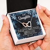 Interlocking Hearts Necklace | Personalized To My Daughter Necklace From Mom Dad Mother Whisper Back I Am The Storm Daughter Jewelry Birthday Graduation Christmas Customized Message Card | siriusteestore