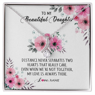 Alluring Beauty Necklace | Personalized To My Daughter Necklace From Mom Dad My Love Is Always There Daughter Birthday Graduation Christmas Customized Gift Box Message Card | siriusteestore