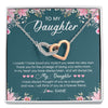 Interlocking Hearts Necklace | Personalized To My Daughter Necklace From Mom Mother Flower Will Forever Friend Daughter Birthday Christmas Graduation Customized Gift Box Message Card | siriusteestore