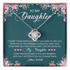 Love Knot Necklace | Personalized To My Daughter Necklace From Mom Mother Flower Will Forever Friend Daughter Birthday Christmas Graduation Customized Gift Box Message Card | siriusteestore