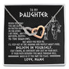 Interlocking Hearts Necklace | Personalized To My Daughter Necklace Viking Never Feel You Are Alone Scandinavian Runes Viking Daughter Birthday Christmas Customized Gift Box Message Card | siriusteestore