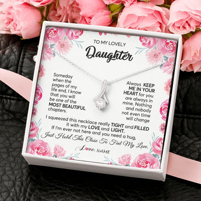 Alluring Beauty Necklace | Personalized To My Daughter Necklace from Mom Dad Always Keep Me in Your Heart Daughter Birthday Graduation Christmas Customized Gift Box Message Card | siriusteestore