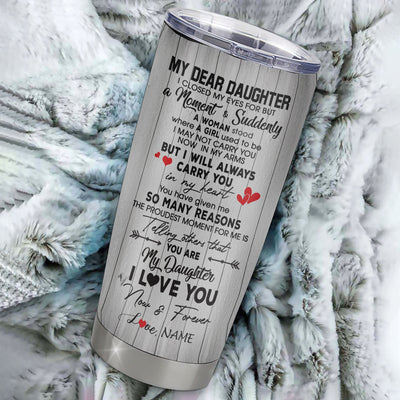 Personalized To My Daughter Nephew From Mom Mother Stainless Steel Cup I Love You Letters For Her Daughter Birthday Graduation Christmas Travel Mug | siriusteestore