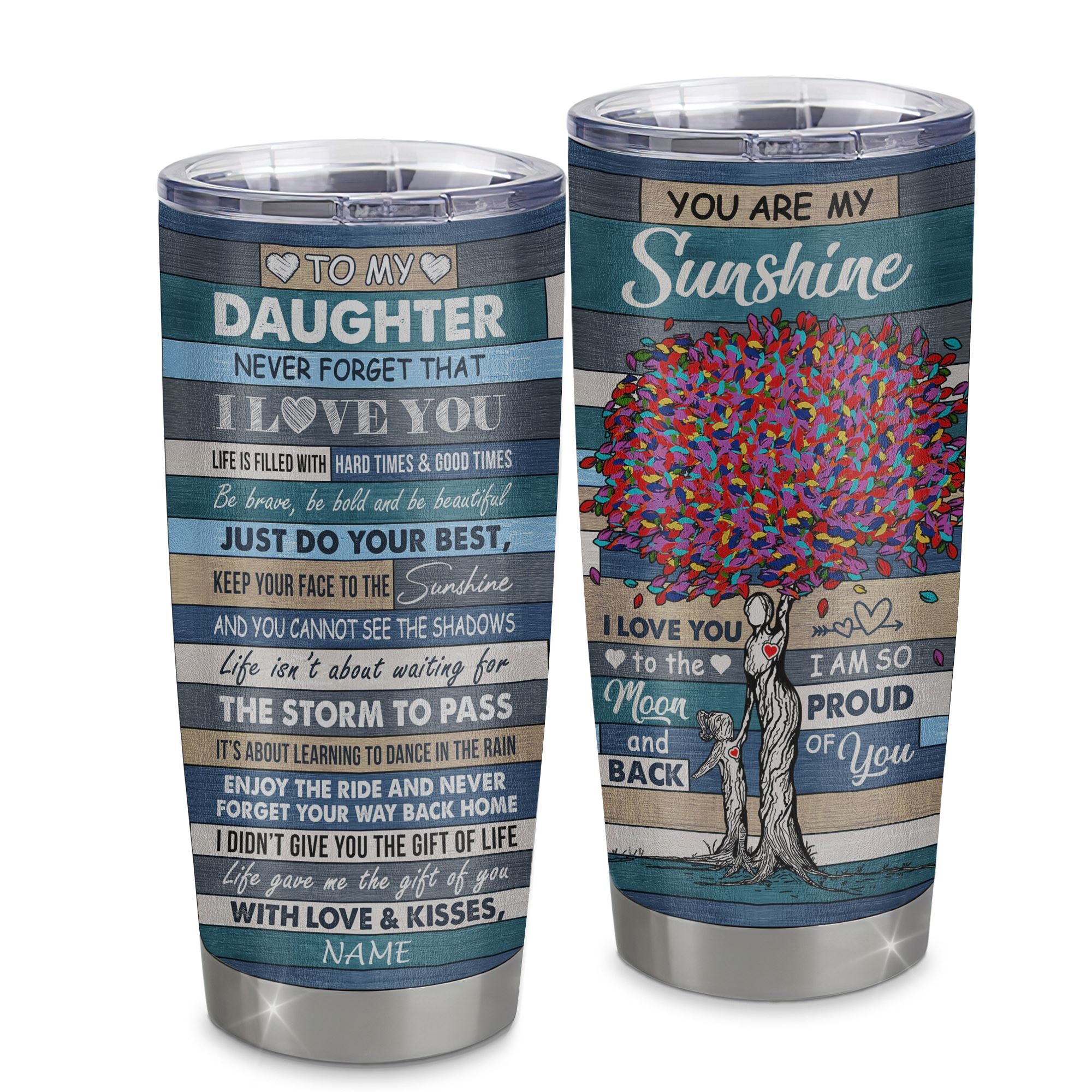 Personalized To My Daughter Tumbler From Mom Dad Mother Stainless Steel Cup Colortree Never Forget I Love You Daughter Birthday Graduation Christmas Travel Mug | siriusteestore