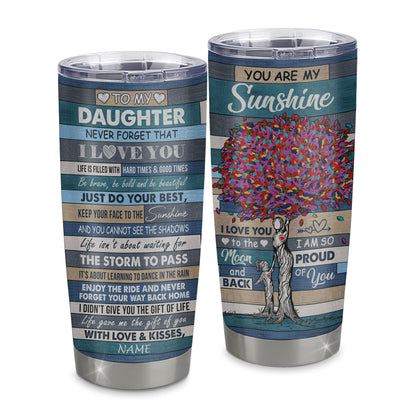 Personalized To My Daughter Tumbler From Mom Dad Mother Stainless Steel Cup Colortree Never Forget I Love You Daughter Birthday Graduation Christmas Travel Mug | siriusteestore