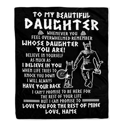 Personalized To My Daughter Viking Blanket Whenever You Feel Overwhelmed Daughter Birthday Christmas Customized Bed Fleece Blanket | siriusteestore