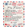 Personalized To My Fiance Blanket Air Mail Letter I Love You Fiance For Him Birthday Anniversary Valentines Day Christmas Fleece Throw Blanket | siriusteestore
