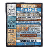 Personalized To My Fiance Blanket From Fiancee Wood You Are My Sunshine I Love You Fiance Anniversary Valentines Day Wedding Christmas Fleece Throw Blanket | siriusteestore