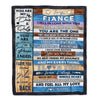Personalized To My Fiance Blanket From Fiancee's Name Wood I Fell In Love With You Fiance Anniversary Valentines Day Wedding Christmas Fleece Throw Blanket | siriusteestore