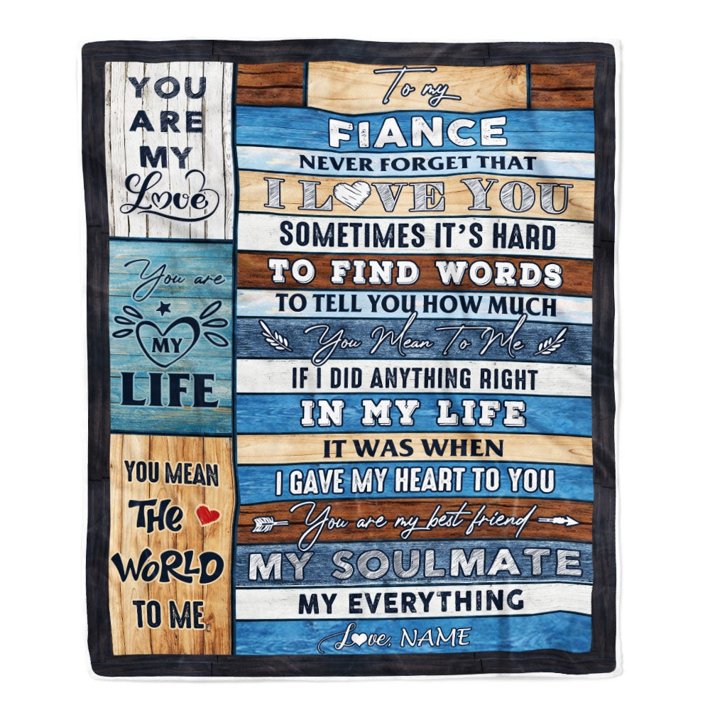 Personalized To My Fiance Blanket Never Forget I Love You Fiance Birthday Anniversary Wedding Valentines Day Christmas Customized Bed Fleece Throw Blanket | siriusteestore