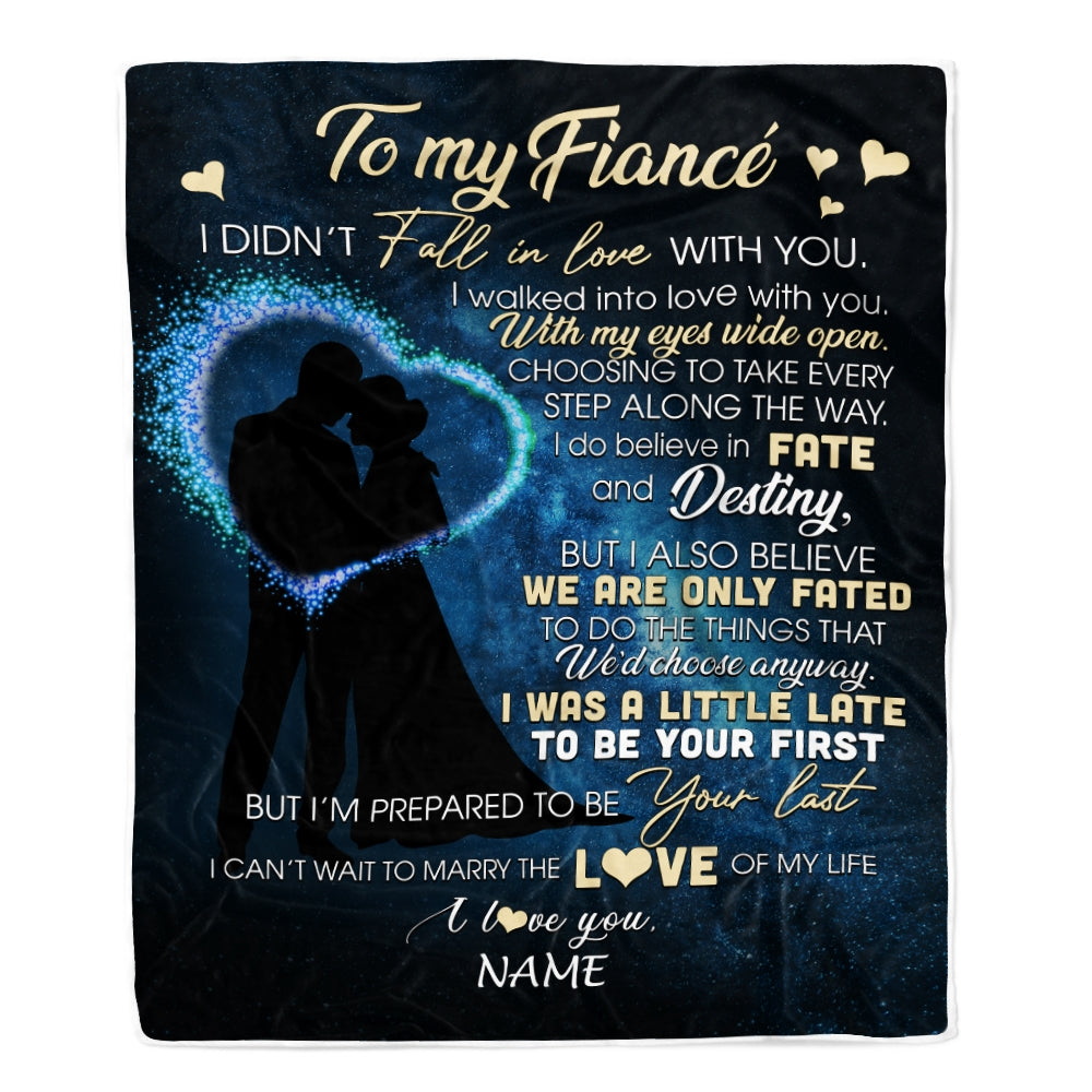 Personalized To My Fiance Blankets Fall In Love With You Future Husband Fiance Birthday Valentine's Day Christmas Customized Fleece Blanket | siriusteestore