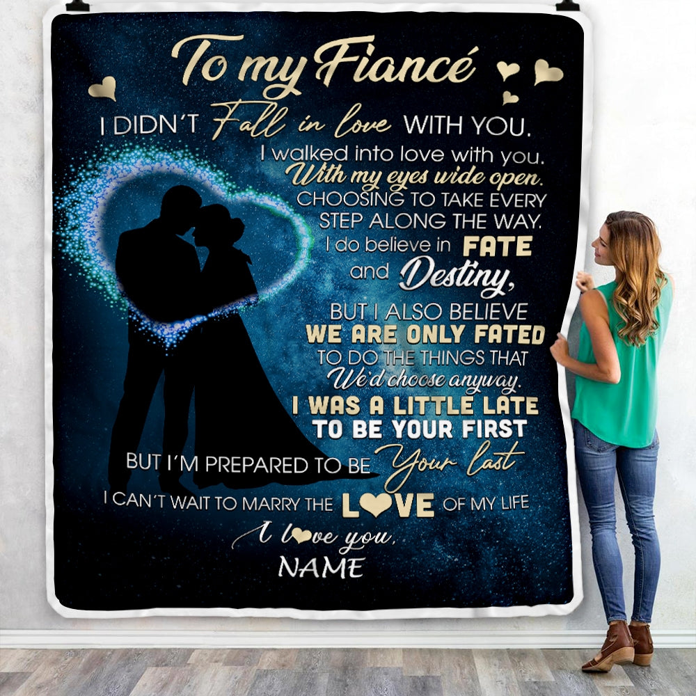 Personalized To My Fiance Blankets Fall In Love With You Future Husband Fiance Birthday Valentine's Day Christmas Customized Fleece Blanket | siriusteestore