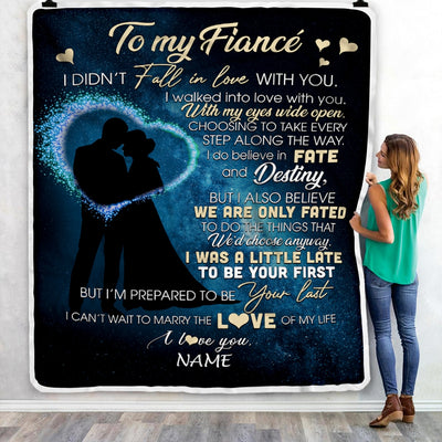 Personalized To My Fiance Blankets Fall In Love With You Future Husband Fiance Birthday Valentine's Day Christmas Customized Fleece Blanket | siriusteestore