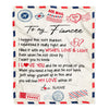 Personalized To My Fiancee Blanket Air Mail Letter I Love You Fiancee For Her Birthday Anniversary Valentines Day Christmas Fleece Throw Blanket | siriusteestore