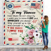 Personalized To My Fiancee Blanket Floral Air Mail Letter I Love You Fiancee For Her Birthday Anniversary Valentines Day Christmas Fleece Throw Blanket | siriusteestore