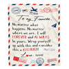 Personalized To My Fiancée Blanket From Fiancé Big Hug Air Mail Letter Fiancée Birthday Anniversary Valentine's Day Christmas Gift Bed Fleece Throw Blanket | siriusteestore