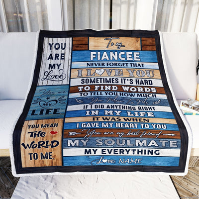 Personalized To My Fiancee Blanket Never Forget I Love You Fiancee Birthday Anniversary Wedding Valentine's Day Christmas Customized Bed Fleece Blanket | siriusteestore