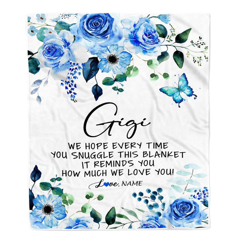 Personalized To My Gigi Blanket From Grandkids Floral How Much We Love You Gigi Birthday Mothers Day Christmas Customized Fleece Throw Blanket | siriusteestore