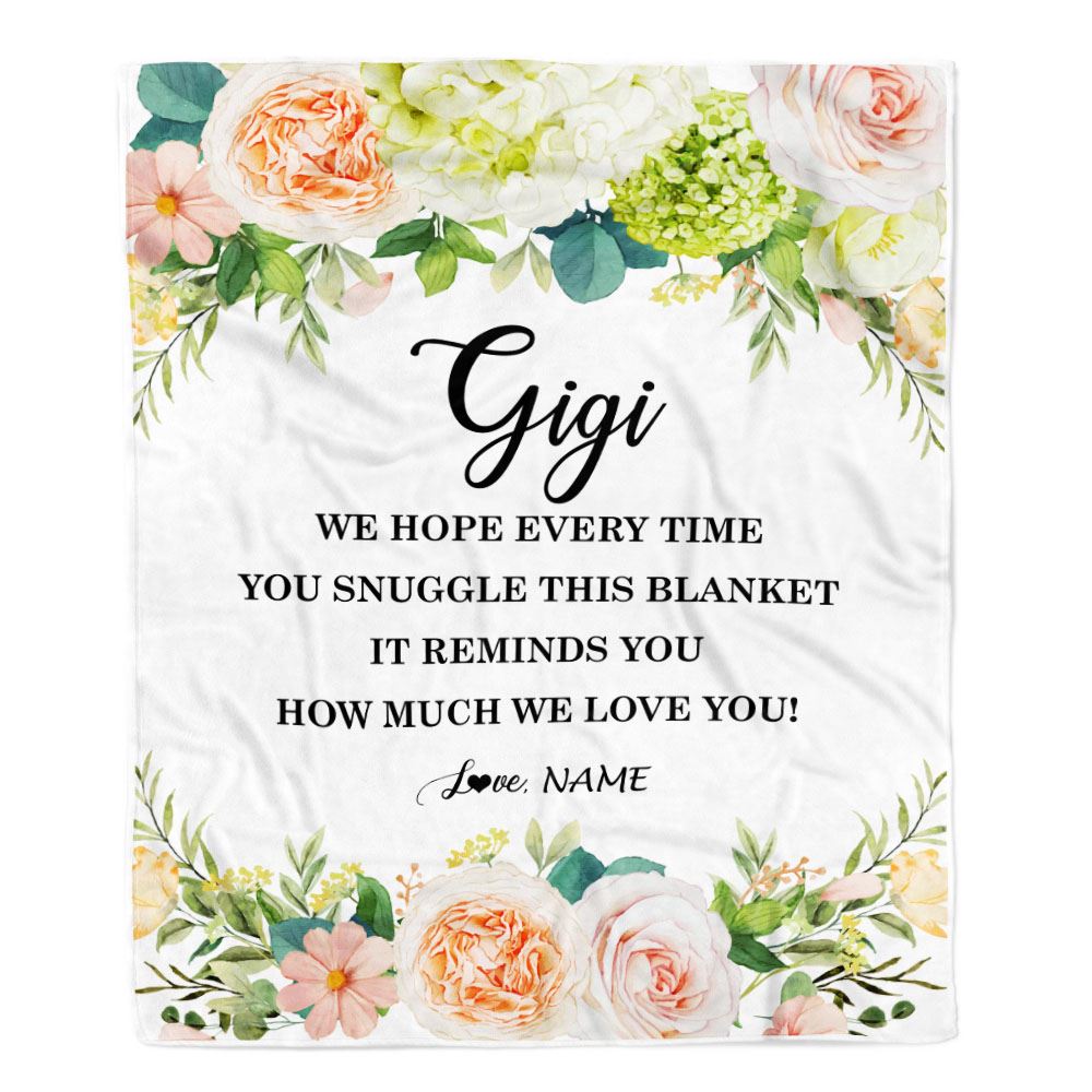 Personalized To My Gigi Blanket From Grandkids How Much We Love You Flower Gigi Birthday Mothers Day Christmas Customized Fleece Throw Blanket | siriusteestore