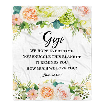 Personalized To My Gigi Blanket From Grandkids How Much We Love You Flower Gigi Birthday Mothers Day Christmas Customized Fleece Throw Blanket | siriusteestore