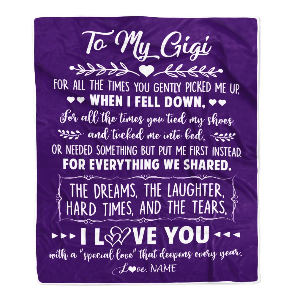 Personalized To My Gigi Blanket From Grandkids I Love You With A Special Love Gigi Birthday Mothers Day Christmas Customized Fleece Throw Blanket | siriusteestore