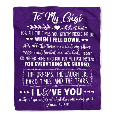 Personalized To My Gigi Blanket From Grandkids I Love You With A Special Love Gigi Birthday Mothers Day Christmas Customized Fleece Throw Blanket | siriusteestore