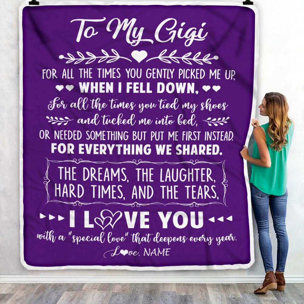 Personalized To My Gigi Blanket From Grandkids I Love You With A Special Love Gigi Birthday Mothers Day Christmas Customized Fleece Throw Blanket | siriusteestore