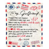 Personalized To My Girlfriend Blanket Air Mail Letter I Love You Girlfriend For Her Birthday Valentines Day Christmas Fleece Throw Blanket | siriusteestore