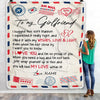 Personalized To My Girlfriend Blanket Air Mail Letter I Love You Girlfriend For Her Birthday Valentines Day Christmas Fleece Throw Blanket | siriusteestore