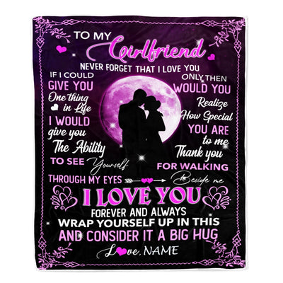 Personalized To My Girlfriend Blanket From Boyfriend I Love You Forever And Always Birthday Valentine Christmas Wedding Anniversary Customized Fleece Blanket | siriusteestore