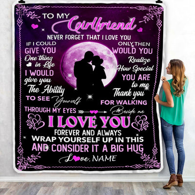 Personalized To My Girlfriend Blanket From Boyfriend I Love You Forever And Always Birthday Valentine Christmas Wedding Anniversary Customized Fleece Blanket | siriusteestore