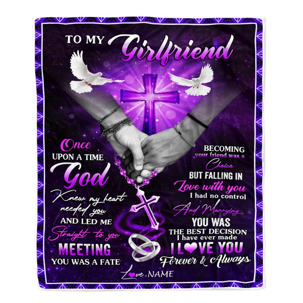 Personalized To My Girlfriend Blanket From Boyfriend Meeting You Was Fate Girlfriend Anniversary Valentines Day Birthday Christmas Fleece Throw Blanket | siriusteestore
