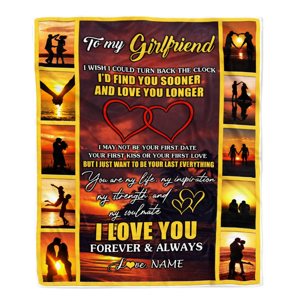 Personalized To My Girlfriend Blanket From Boyfriend Name Sunset I Love You Birthday Anniversary Valentine's Day Christmas Gift Bed Quilt Fleece Throw Blanket | siriusteestore