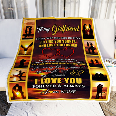 Personalized To My Girlfriend Blanket From Boyfriend Name Sunset I Love You Birthday Anniversary Valentine's Day Christmas Gift Bed Quilt Fleece Throw Blanket | siriusteestore