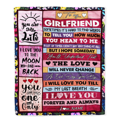 Personalized To My Girlfriend Blanket From Boyfriend Wood Never Forget That I Love You Girlfriend Anniversary Valentines Day For Her Christmas Fleece Blanket | siriusteestore