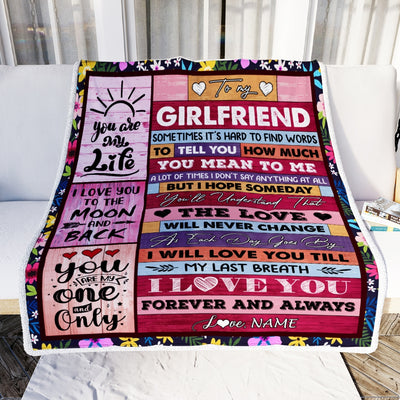 Personalized To My Girlfriend Blanket From Boyfriend Wood Never Forget That I Love You Girlfriend Anniversary Valentines Day For Her Christmas Fleece Blanket | siriusteestore