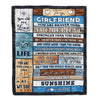 Personalized To My Girlfriend Blanket From Boyfriend Wood You Are My Sunshine I Love You Girlfriend Anniversary Valentines Day Christmas Fleece Throw Blanket | siriusteestore