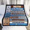 Personalized To My Girlfriend Blanket From Boyfriend Wood You Are My Sunshine I Love You Girlfriend Anniversary Valentines Day Christmas Fleece Throw Blanket | siriusteestore