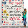 Personalized To My Girlfriend Blanket Love Big Hug Air Mail Letter Sunflower Girlfriend For Her Birthday Valentines Day Christmas Fleece Throw Blanket | siriusteestore