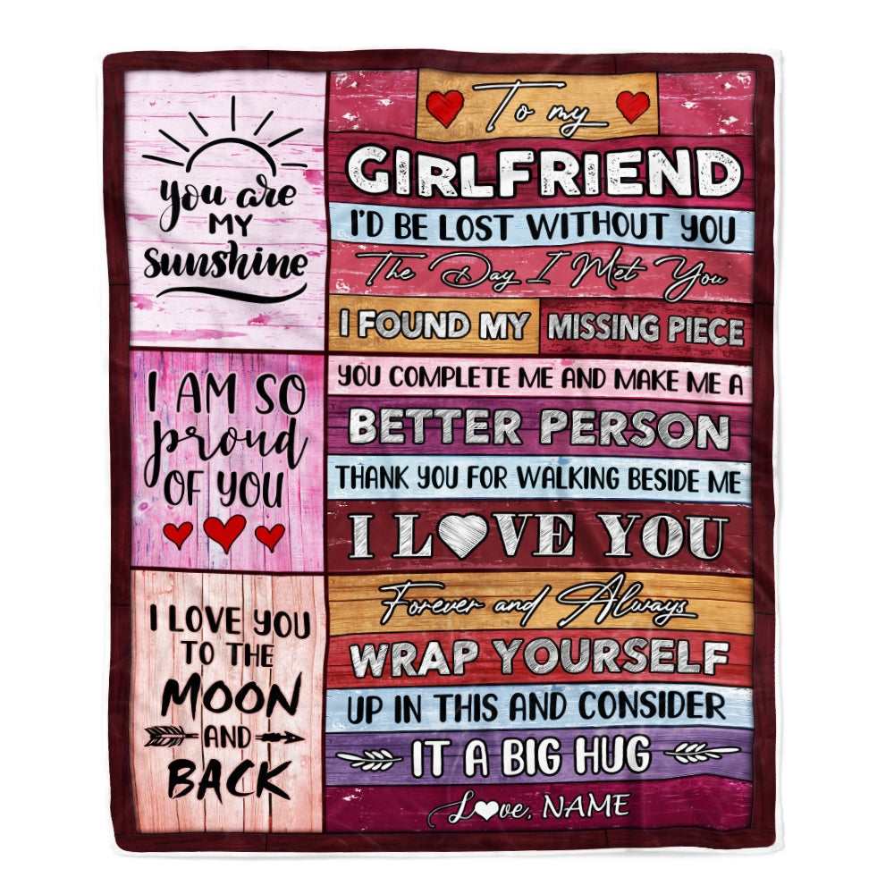 Personalized To My Girlfriend Blankets From Boyfriend You Are My Love It A Big Hug Girlfriend Birthday Valentine's Day Christmas Customized Fleece Blanket | siriusteestore