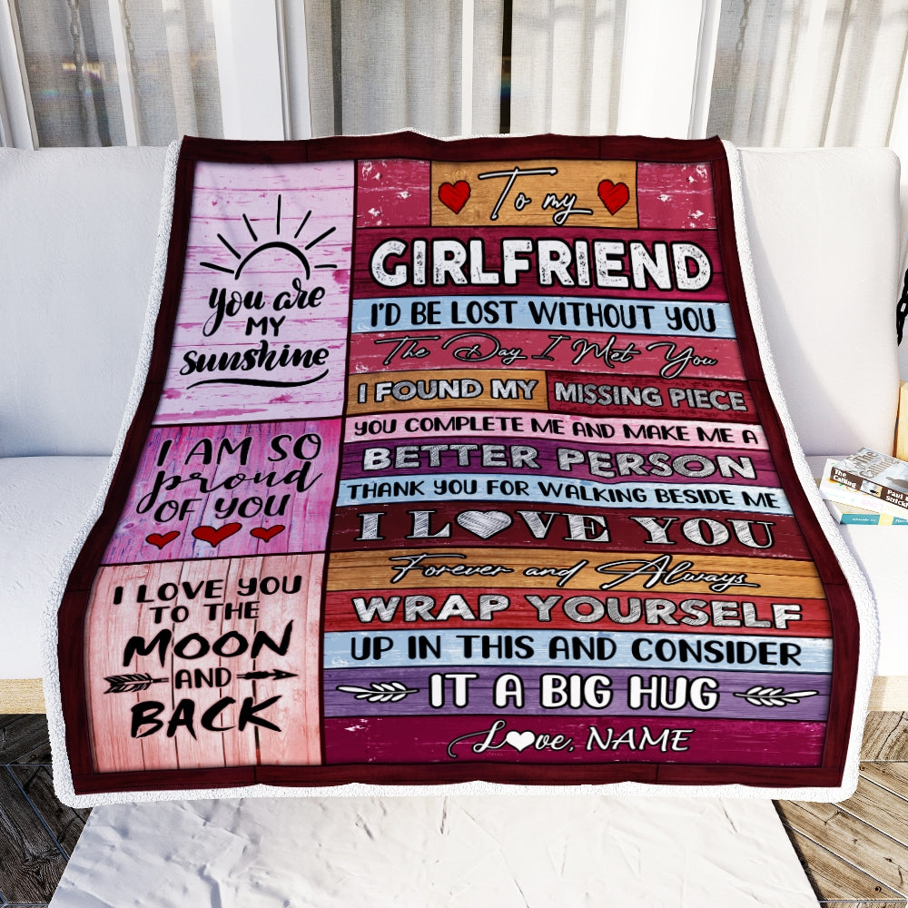 Personalized To My Girlfriend Blankets From Boyfriend You Are My Love It A Big Hug Girlfriend Birthday Valentine's Day Christmas Customized Fleece Blanket | siriusteestore