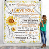 Personalized To My Goddaughter Blanket From Godmother Godfather I Love You White Sunflower Goddaughter Birthday Christmas Graduation Customized Fleece Blanket | siriusteestore